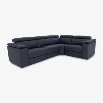 Furniture Village Nicoletti - Canto Small Leather Power Recliner Corner Sofa with Power Headrests