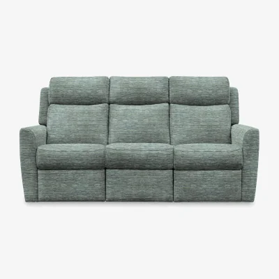 Furniture Village G Plan - Wren 3 Seater Fabric Recliner Sofa with Headrests and Power Lumbar - Waffle Marine
