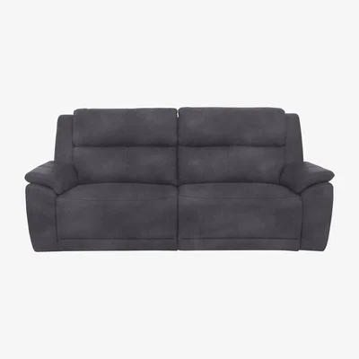 Furniture Village Utah Fabric 3 Seater Power Recliner Sofa with Power Headrests Power Lumbar and Heated Seats - Nappa Grey