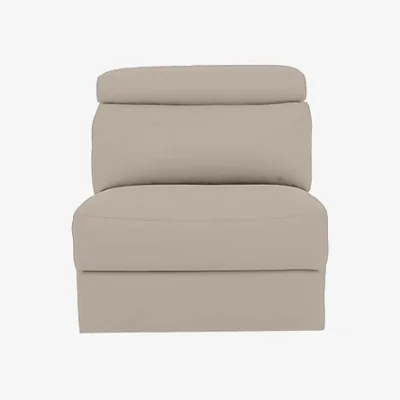 Furniture Village Nicoletti - Davide Leather Armless Unit with Power Recliner - Botera Crema
