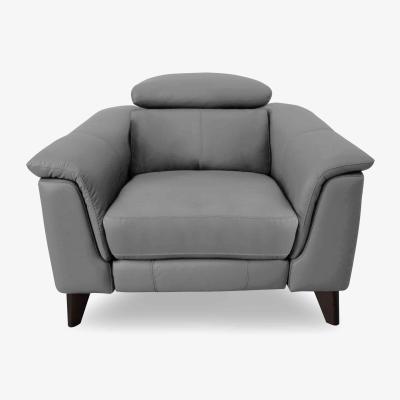 Furniture Village Wade NC Leather Power Recliner Chair - Sleet