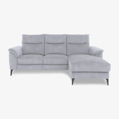 Furniture Village Morgan Fabric 3 Seater Power Recliner Sofa with Right Hand Facing Chaise End - Dexter Smoke