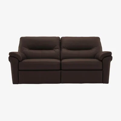 Furniture Village G Plan - Seattle 3 Seater Leather Power Recliner Sofa with Power Lumbar and Heated Seats - Capri Chocolate