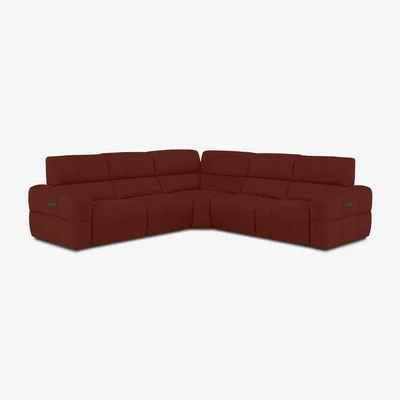 Furniture Village Cube Fabric Large Power Recliner Corner Sofa with Power Headrests