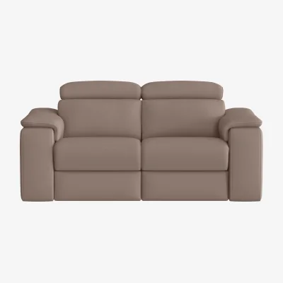 Furniture Village Nicoletti - Davide 2 Seater Leather Power Recliner Sofa - Botero Taupe