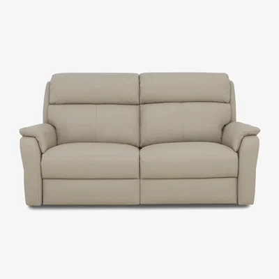 Furniture Village Nicoletti - Vito TO Leather 2 Seater Recliner Sofa with Headrests and Power Lumbar - Torello Fango