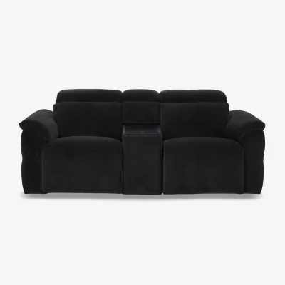 Furniture Village Dolomite 2 Seater Fabric Power Recliner Sofa with Power Headrests and Console