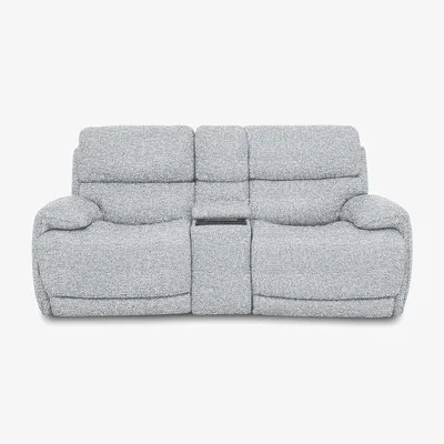 Furniture Village Link Fabric 2 Seater Power Recliner Sofa with Power Headrests and Cupholders - Frost