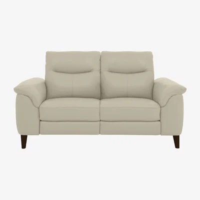 Furniture Village Morgan 2 Seater Leather Power Recliner Sofa - Bone China