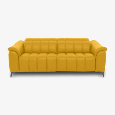 Furniture Village Angelo Leather 3 Seater Power Recliner Sofa with Power Headrests - Giallo