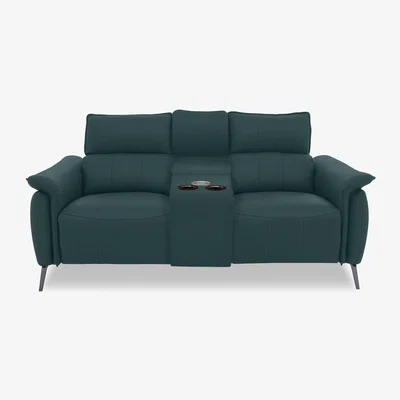 Furniture Village Jude Leather 2 Seater Power Recliner Sofa with Smart Console and Power Headrests