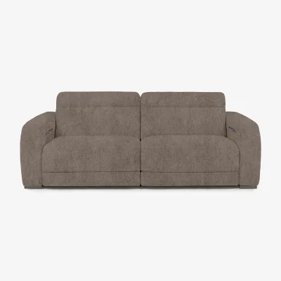 Furniture Village Edison Fabric 3 Seater Power Recliner Sofa with Power Headrests and Lights