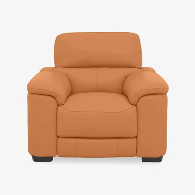 Furniture Village World of Leather - Nova BV Leather Power Recliner Chair with Power Headrest - BV Honey Yellow