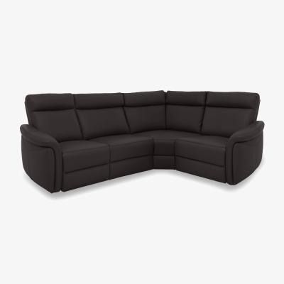 Furniture Village Dublin Leather Power Recliner Corner Sofa with Power Headrests - Starry Grey
