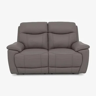 Furniture Village Sloane 2 Seater Leather Power Recliner Sofa - Elephant