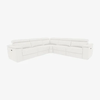 Furniture Village Nicoletti - Davide Large Leather Corner Power Recliner Sofa - Botero Bianco