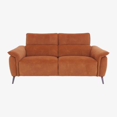 Furniture Village Jude Fabric 3 Seater Power Recliner Sofa with Power Headrests, Power Lumbar and Heated Seats - Dexter Pumpkin