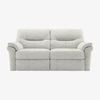 Furniture Village G Plan - Seattle 2.5 Seater Fabric Power Recliner Sofa with Heated Seats - Waffle Taupe