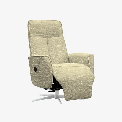 Furniture Village G Plan - Maribo Fabric Lift and Rise Power Recliner Chair with Power Headrest and Chrome Base