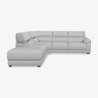 Furniture Village World of Leather - Nova HW Leather Power Recliner Left Hand Facing Chaise End Sofa with Power Headrests - Grey