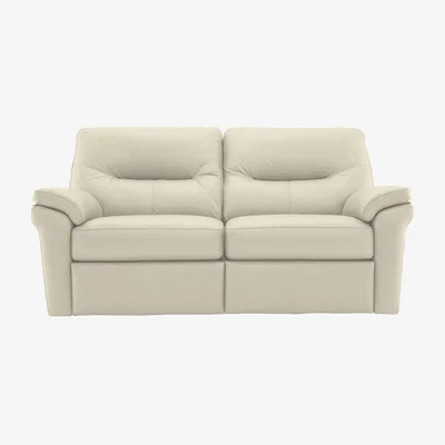 Furniture Village G Plan - Seattle 2.5 Seater Leather Power Recliner Sofa with Heated Seats - Cambridge Chalk