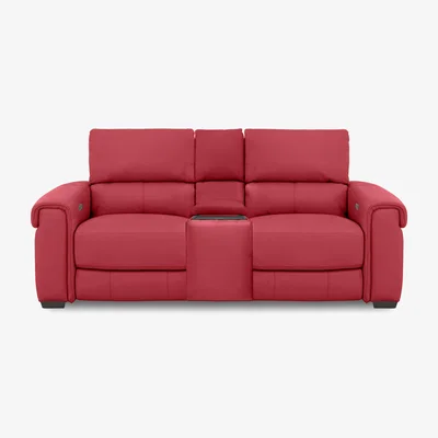 Furniture Village Nixon 2 Seater BV Leather Power Recliner Sofa with Cupholder Power Console