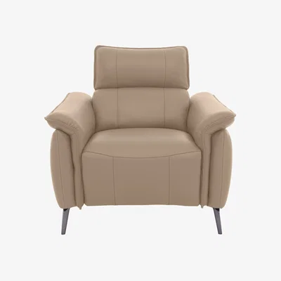 Furniture Village Jude Leather Power Recliner Chair with Power Headrest, Power Lumbar and Heated Seat - Montana Barley