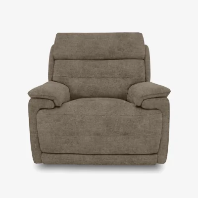 Furniture Village Brescia Fabric Power Recliner Chair with Power Headrest - R120 Light Khaki