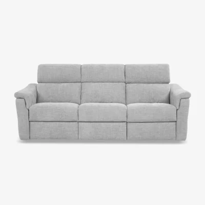 Furniture Village Nicoletti - Bella 3 Seater 3 Cushion Fabric Power Recliner Sofa with Power Headrests - Baobab Ghiaccio