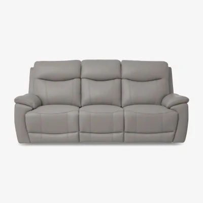 Furniture Village Sloane 3 Seater 3 Cushion Leather Power Recliner Sofa - Lead Grey - Sofas and Armchairs