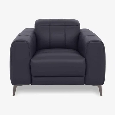Furniture Village Ezra Leather Power Recliner Chair - Lavender Grey