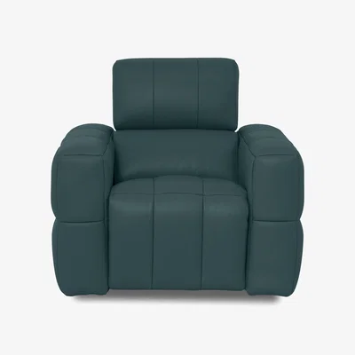 Furniture Village Cube Leather Power Recliner Chair with Power Headrest