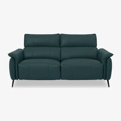 Furniture Village Jude Leather 3 Seater Power Recliner Sofa with Power Headrests