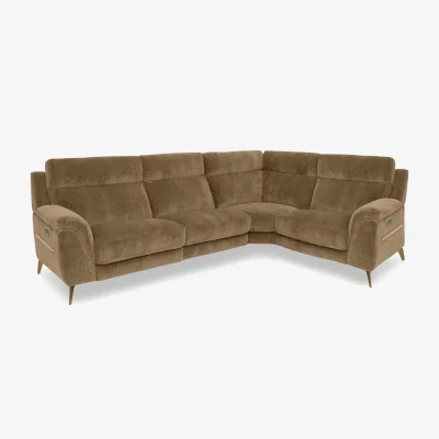 Furniture Village Eclipse Small Fabric Power Recliner Right Hand Facing Corner Sofa with Power Headrests
