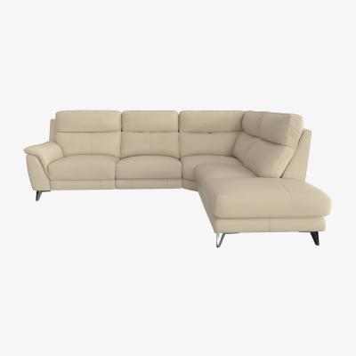 Furniture Village World of Leather - Contempo Right Hand Facing Chaise End BV Leather Power Recliner Sofa - BV Bisque