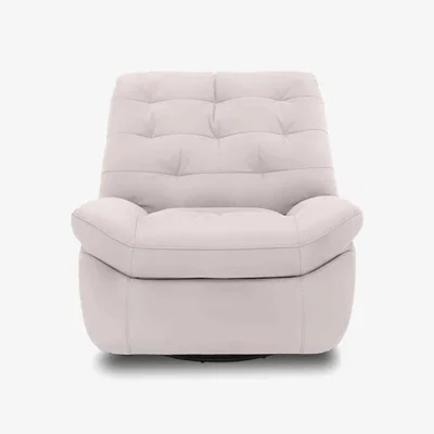 Furniture Village Ozzy BV Leather Swivel Power Recliner Chair - Frost