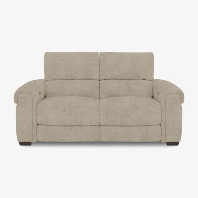 Furniture Village Nixon Fabric 2 Seater Power Recliner Sofa - R120 Light Khaki