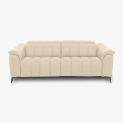 Furniture Village Angelo Leather 3 Seater Power Recliner Sofa with Power Headrests - Stone