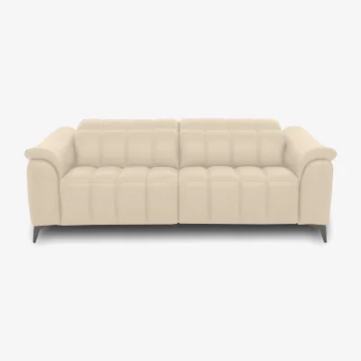 Furniture Village Angelo Leather 3 Seater Power Recliner Sofa with Power Headrests - Stone