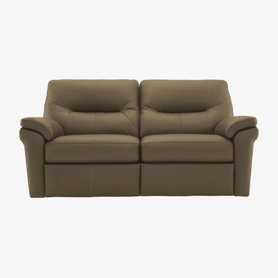 Furniture Village G Plan - Seattle 2.5 Seater Leather Power Recliner Sofa with Heated Seats - Capri Mushroom
