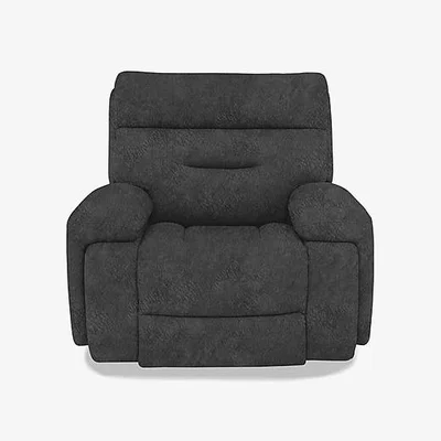 Furniture Village Cinemax Media Fabric Power Recliner Chair with Power Headrest - Marble Dark Grey