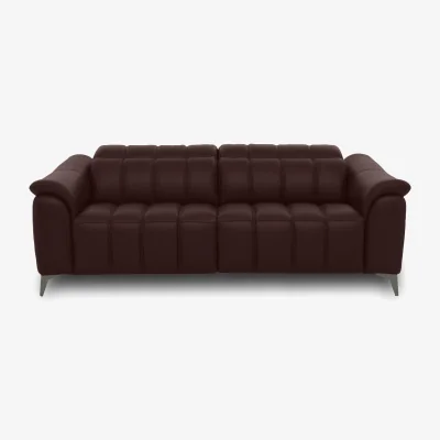 Furniture Village Angelo Leather 3 Seater Power Recliner Sofa with Power Headrests - Burgundy