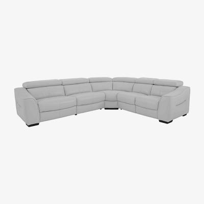 Furniture Village Elixir NC Leather Power Recliner Right Hand Facing Corner Sofa - Grey