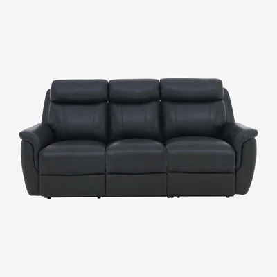 Furniture Village Orlando 3 Seater Leather Recliner Sofa - Navy