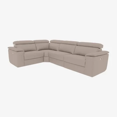 Furniture Village Nicoletti - Davide Small Leather Left Hand Facing Corner Power Recliner Sofa