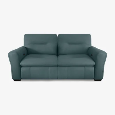 Furniture Village World of Leather - Restore NC Leather 3 Seater Power Recliner Sofa - NC Lake Green