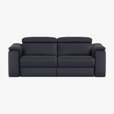 Furniture Village Nicoletti - Canto 3 Seater TO Leather Power Recliner Sofa with Power Headrests - Torello Blu