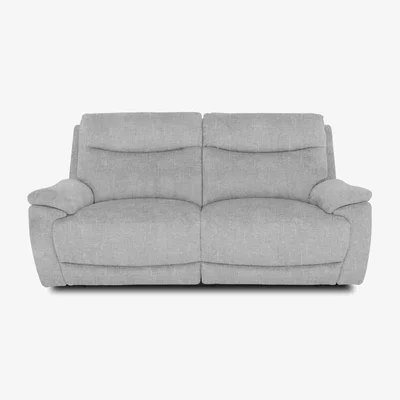 Furniture Village Sloane Fabric 3 Seater Power Recliner Sofa with Power Headrests - Anivia Light Grey