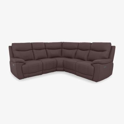 Furniture Village Sloane Leather Large Power Recliner Corner Sofa with Power Headrests