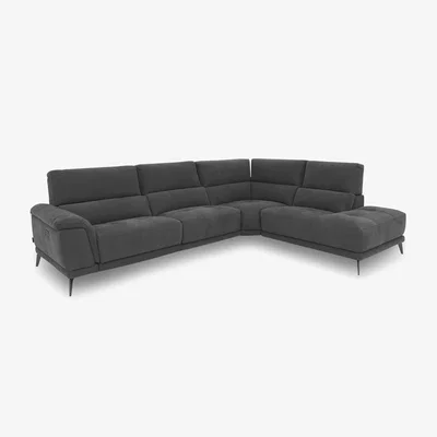 Furniture Village Lecce Fabric Power Recliner Right Hand Facing Chaise End Sofa - Anthracite